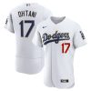 Shohei Ohtani LA Dodgers White Gold Trim Stitched Jersey