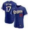 Shohei Ohtani LA Dodgers Royal Gold Trim Stitched Jersey