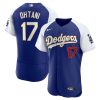 LA Dodgers Shohei Ohtani Royal Gold Trim Stitched Jersey