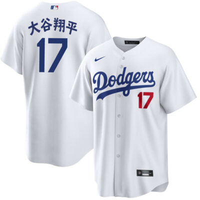 Alternative view of Shohei Ohtani Kanji LA Dodgers White Game Stitched Jersey