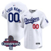 Custom Los Angeles Dodgers White Home Limited Jersey - All Stitched