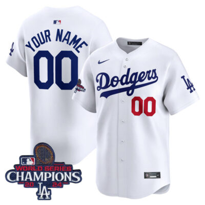 Custom Los Angeles Dodgers White Home Limited Jersey - All Stitched
