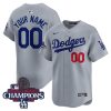 Custom Los Angeles Dodgers Grey Road Limited Jersey - All Stitched