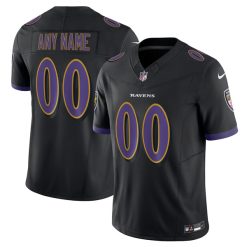 Custom Baltimore Ravens Black Vapor F.U.S.E Limited Jersey - All Stitched