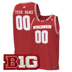 Custom Wisconsin Badgers Basketball Cardinal Home Jersey - All Stitched