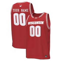 Custom Wisconsin Badgers Basketball Cardinal Home Jersey - All Stitched