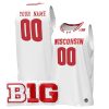 Custom Wisconsin Badgers Basketball White Away Jersey - All Stitched