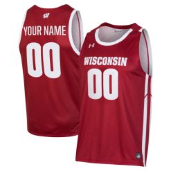Custom Wisconsin Badgers Basketball Cardinal Jersey - All Stitched
