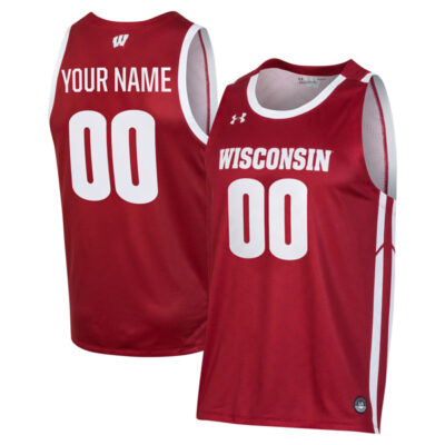 Custom Wisconsin Badgers Basketball Cardinal Jersey - All Stitched