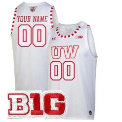 Custom Wisconsin Badgers Basketball 2021-2022 White Jersey - All Stitched