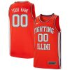 Custom Illinois Fighting Illini Basketball Orange Throwback Jersey - All Stitched