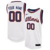 Custom Illinois Fighting Illini Basketball White Throwback Jersey - All Stitched