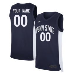 Custom Penn State Nittany Lions Basketball Navy Game Jersey - All Stitched