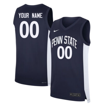 Custom Penn State Nittany Lions Basketball Navy Game Jersey - All Stitched