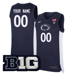 Custom Penn State Nittany Lions Basketball Navy Jersey - All Stitched