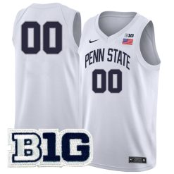 Custom Penn State Nittany Lions Basketball White Jersey - All Stitched