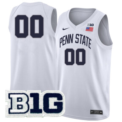 Custom Penn State Nittany Lions Basketball White Jersey - All Stitched