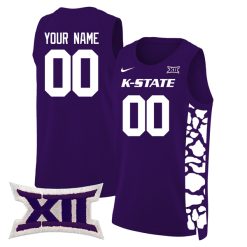 Custom Kansas State Wildcats Basketball Purple Game Jersey - All Stitched
