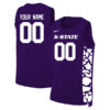 Custom Kansas State Wildcats Basketball Purple Game Jersey - All Stitched