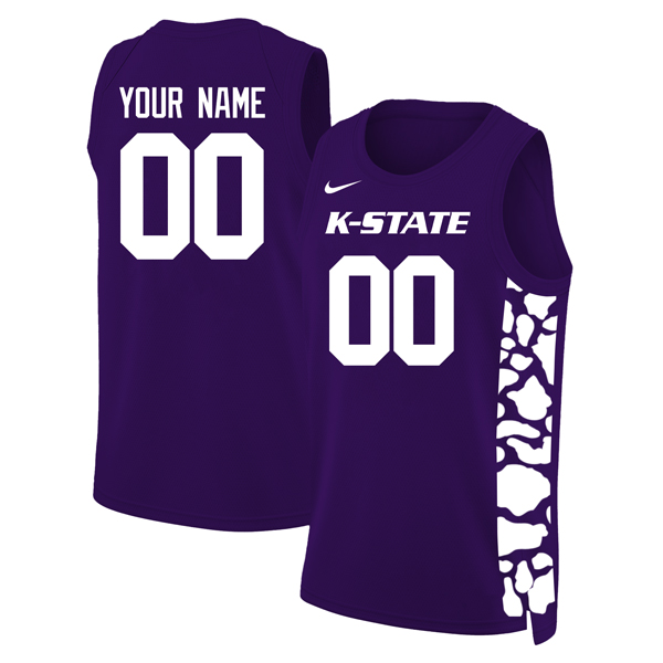 Custom Kansas State Wildcats Basketball Purple Game Jersey - All Stitched