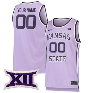 Custom Kansas State Wildcats Basketball Purple Jersey w/ XII Patch - All Stitched