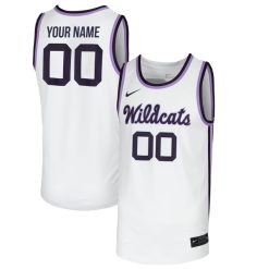 Custom Kansas State Wildcats Basketball White Jersey - All Stitched