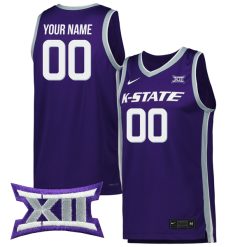 Custom Kansas State Wildcats Basketball Purple Jersey - All Stitched