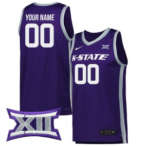 Custom Kansas State Wildcats Basketball Purple Jersey w/ XII Patch - All Stitched