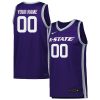 Custom Kansas State Wildcats Basketball Purple Jersey - All Stitched
