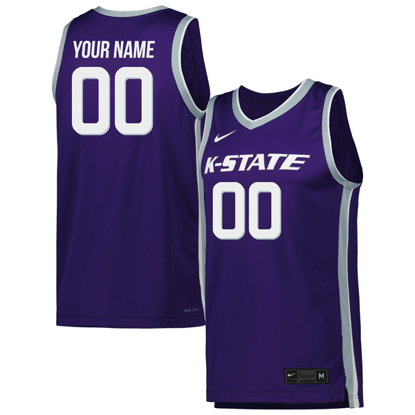 Custom Kansas State Wildcats Basketball Purple Jersey - All Stitched
