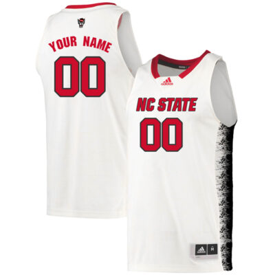 Custom NC State Wolfpack Basketball White Away Jersey - All Stitched