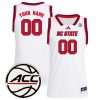 Custom North Carolina State Wolfpack Basketball White Alternate Jersey - All Stitched