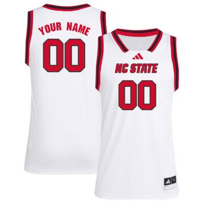 Custom NC State Wolfpack Basketball White Alternate Jersey - All Stitched