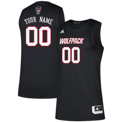Custom NC State Wolfpack Basketball Black Jersey - All Stitched