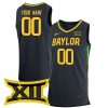 Custom Baylor Bears Basketball Black Game Jersey - All Stitched