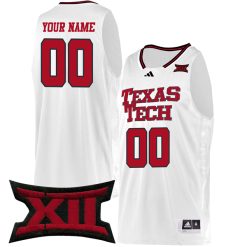 Custom Texas Tech Red Raiders Basketball White Game Jersey - All Stitched
