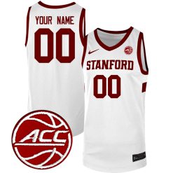 Custom Stanford Cardinal Basketball White Game Jersey - All Stitched