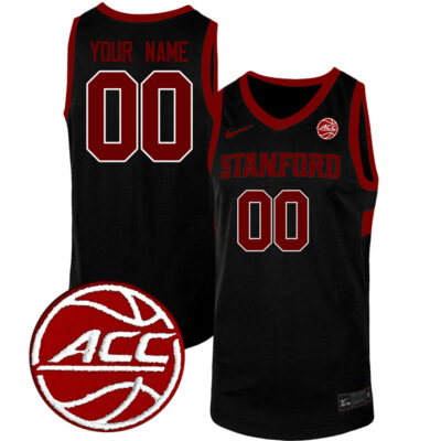 Custom Stanford Cardinal Basketball Black Game Jersey - All Stitched