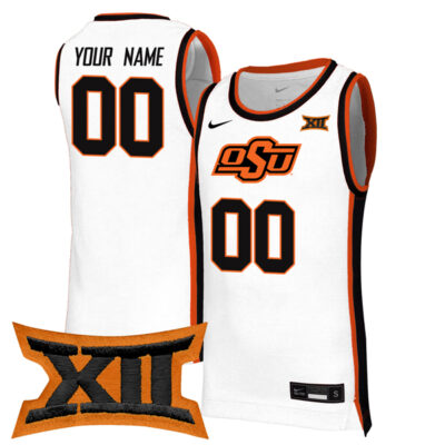 Custom Oklahoma State Cowboys Basketball White Game Jersey - All Stitched
