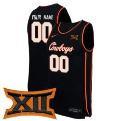Custom Oklahoma State Cowboys Basketball Black Game Jersey - All Stitched