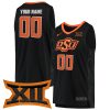 Custom Oklahoma State Cowboys Basketball Black Jersey - All Stitched