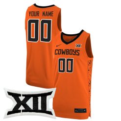 Custom Oklahoma State Cowboys Basketball Orange Jersey - All Stitched