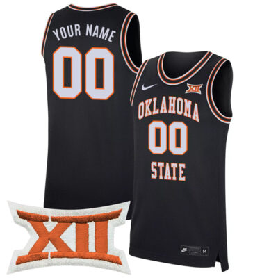 Custom Oklahoma State Cowboys Basketball Black Throwback Jersey - All Stitched