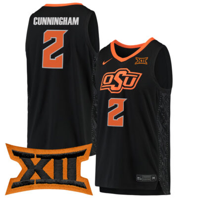 Cade Cunningham Oklahoma State Cowboys Basketball Black Jersey - All Stitched