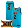Cade Cunningham Oklahoma State Cowboys Basketball Turquoise Jersey - All Stitched