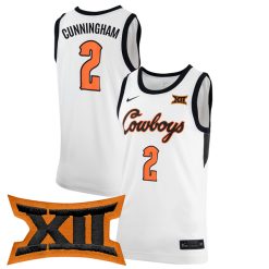 Cade Cunningham Oklahoma State Cowboys Basketball White Jersey - All Stitched
