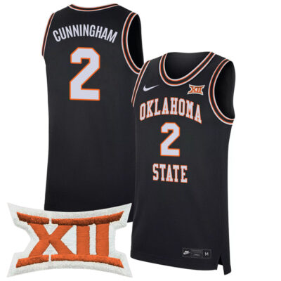 Cade Cunningham Oklahoma State Cowboys Basketball Black Throwback Jersey - All Stitched