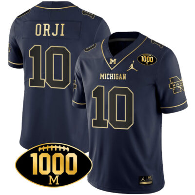 Alex Orji Michigan Wolverines Football Navy Gold Jersey - All Stitched