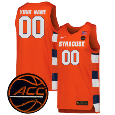 Custom Syracuse Orange Basketball Orange Game Jersey w/ ACC Patch - All Stitched