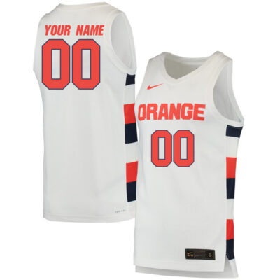 Custom Syracuse Orange Basketball White Game Jersey - All Stitched
